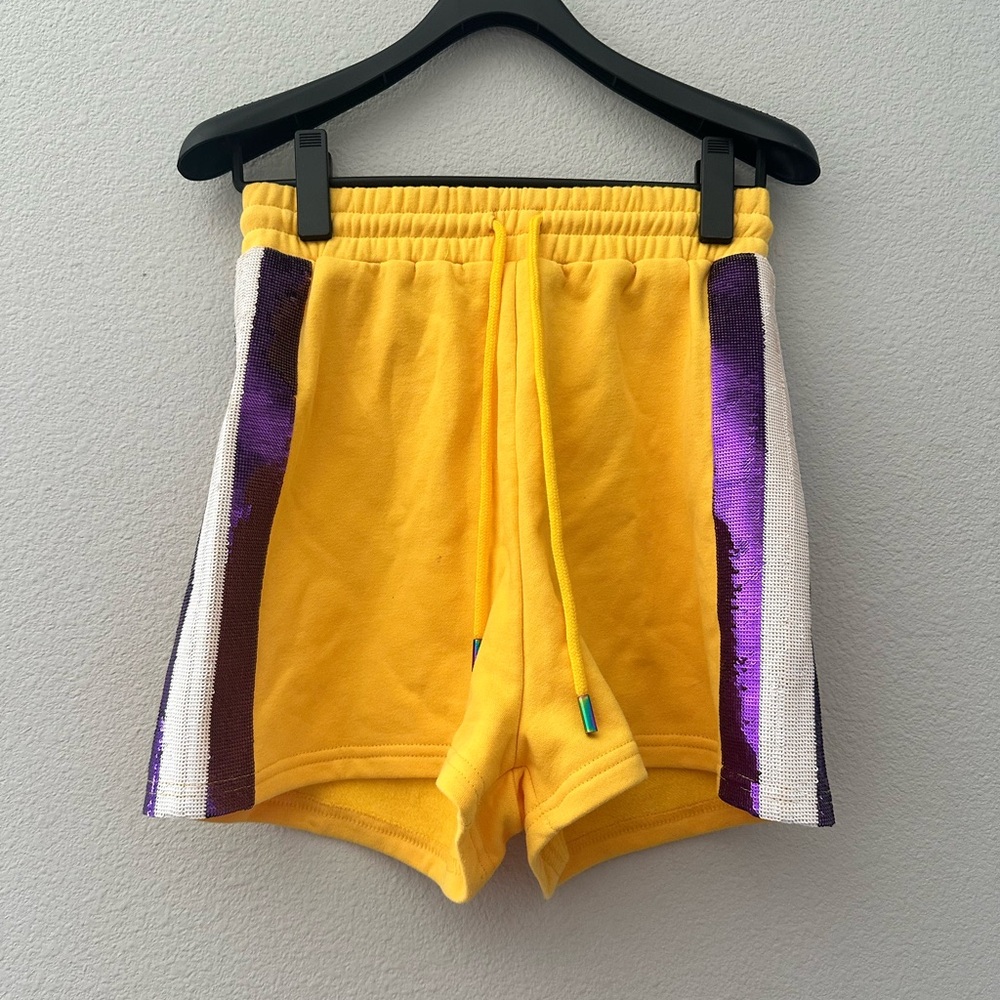 BRAND NEW • QUEEN OF SPARKLES • QOS • PURPLE YELLOW WHITE • SIZE S • LSU